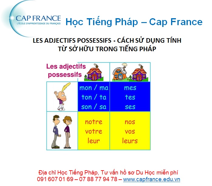 Tính từ sở hữu trong Tiếng Pháp  - Học Tiếng Pháp Cap France