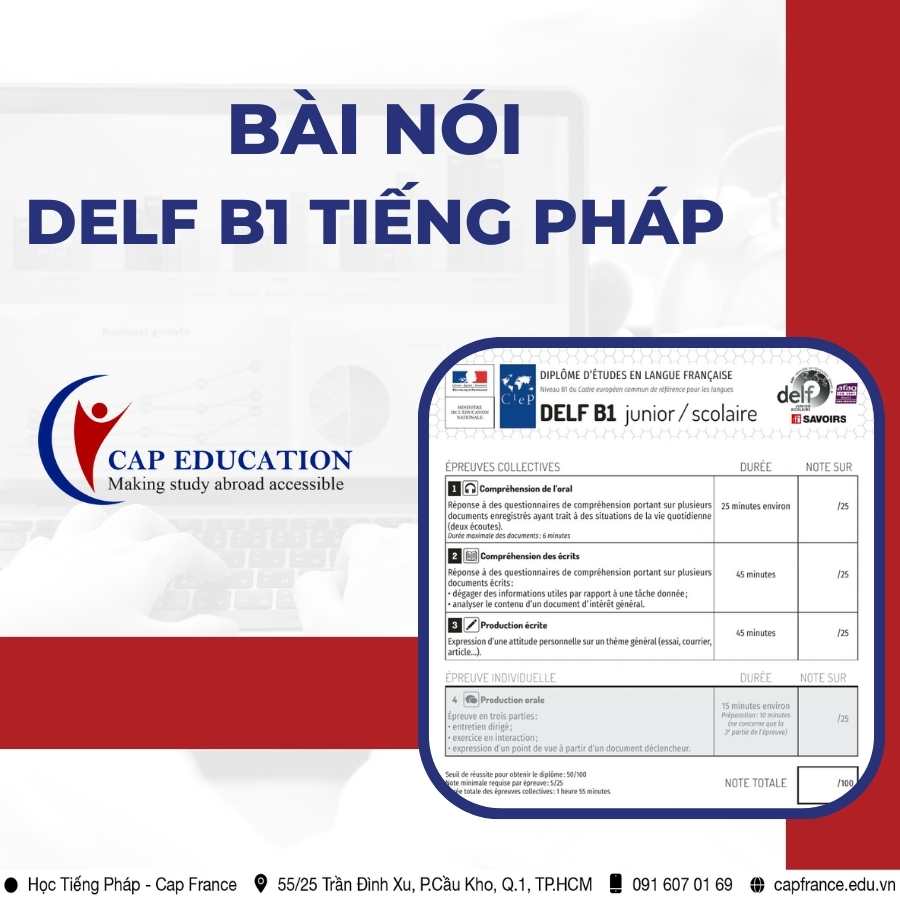 Bài Nói DELF B1 Tiếng Pháp - CAP FRANCE