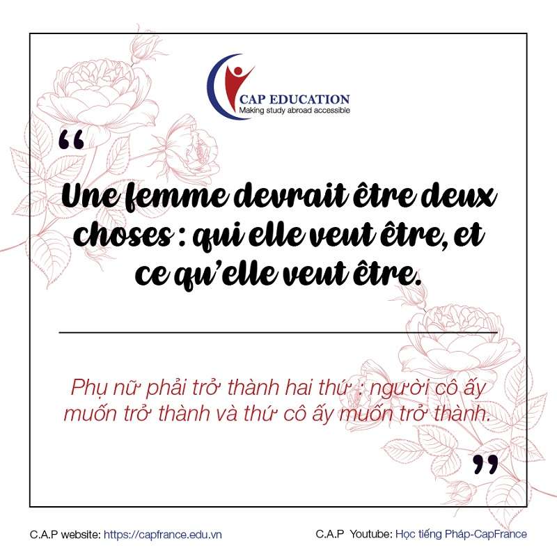 Những Câu Nói Tiếng Pháp Truyền Cảm Hứng Cho Phái Nữ