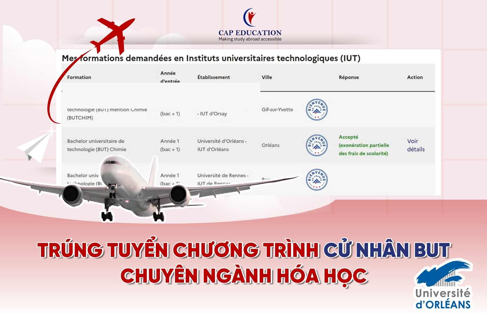 Chúc Mừng Học Viên CAP Chinh Phục Thành Công Viện Công Nghệ IUT Orléans